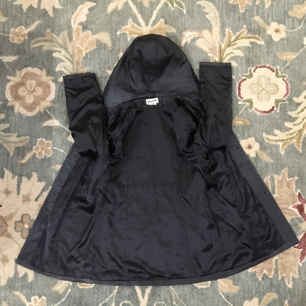 BAGATELLE Vintage Black Hooded Genuine Leather Jacket Womens US Large - Picture 10 of 17